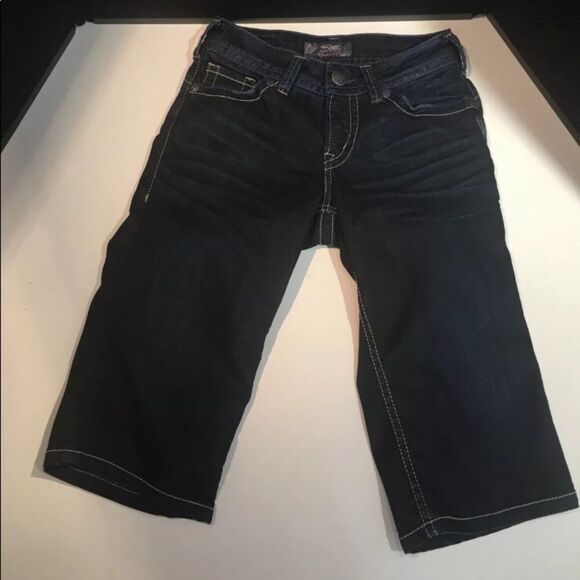 Silver Suki Rose Surplus Long Denim Shorts - Dark Wash - Size 26 (US 2-4) - Picture 1 of 13